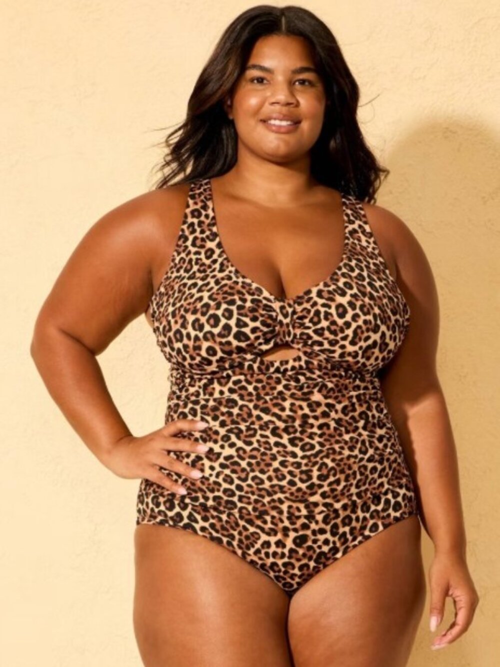 NWT Shade & Shore Cheetah One Piece Swimsuit - Size 14